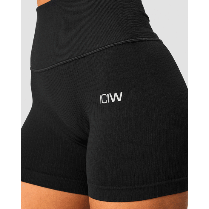 Ribbed Define Seamless Pocket Shorts Black