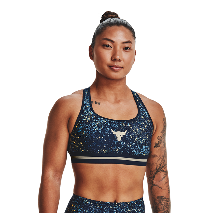 UA Project Rock Bra Printed Academy/Stone