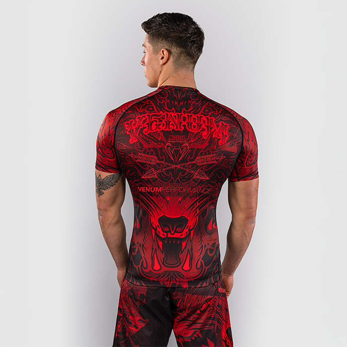 Venum Wolf Atak Rashguard Kort&auml;rmad Svart R&ouml;d