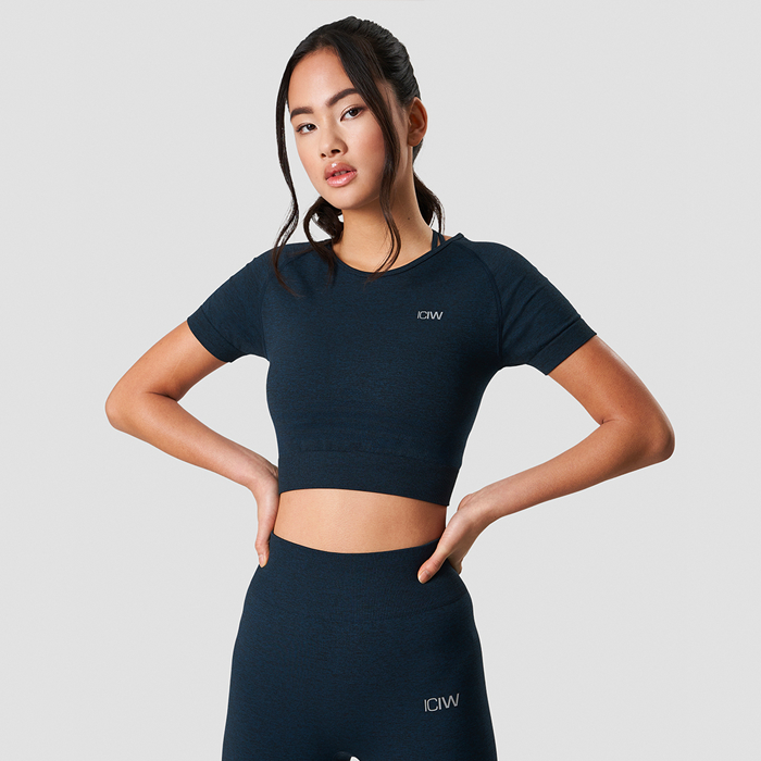 Bild av Define Seamless Cropped T-shirt, Dark Teal Melange