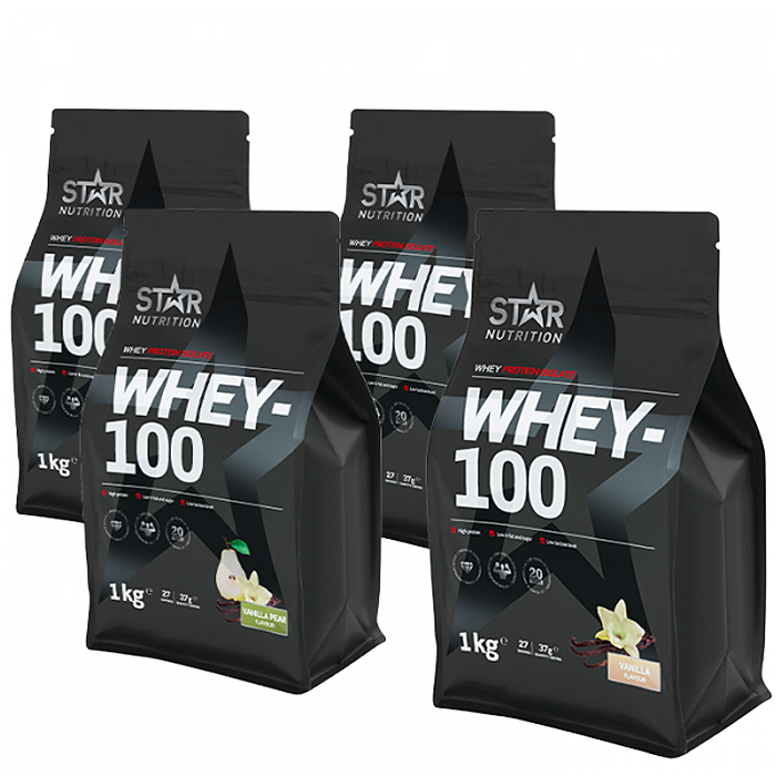 Mix&Match-4 x Whey-100 Vassleprotein 1 kg