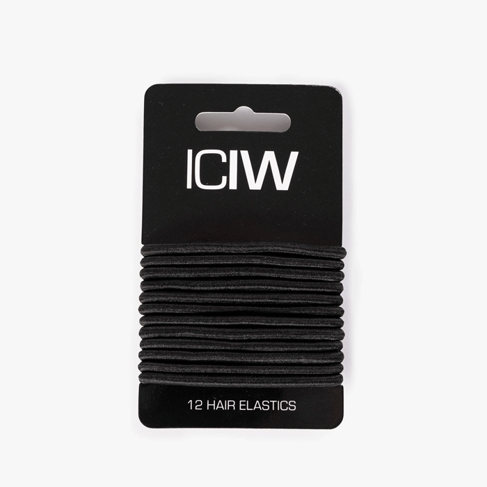 ICIW 12-Pack Sport Hair Ties Black