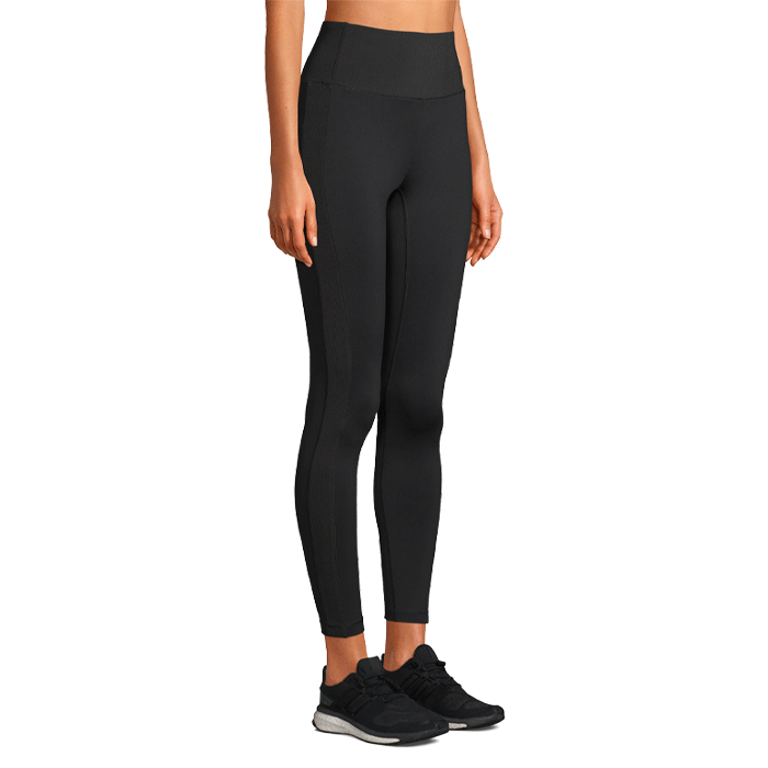 Bild av Shiny Rib Instert High Waist Tights, Black