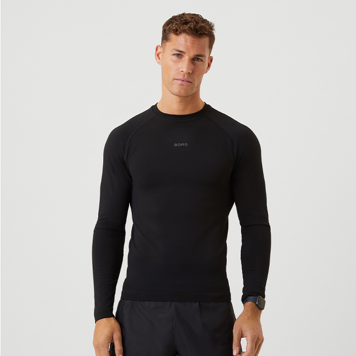 Borg Running Seamless LS T-shirt, Black Beauty 10181