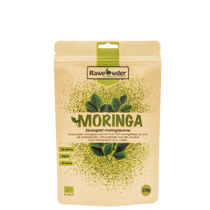 Läs mer om Moringa, Ekologiskt Moringapulver, 250 g
