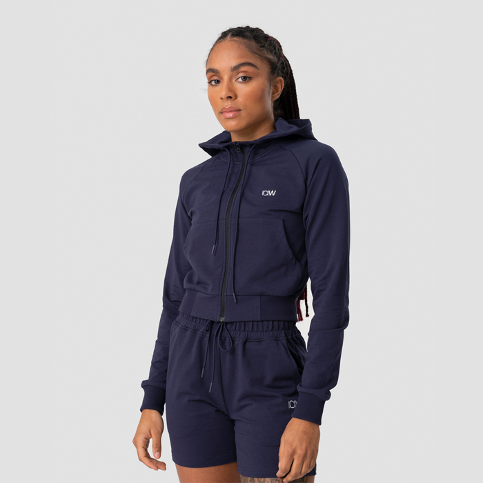 Activity Cropped Hoodie, Navy