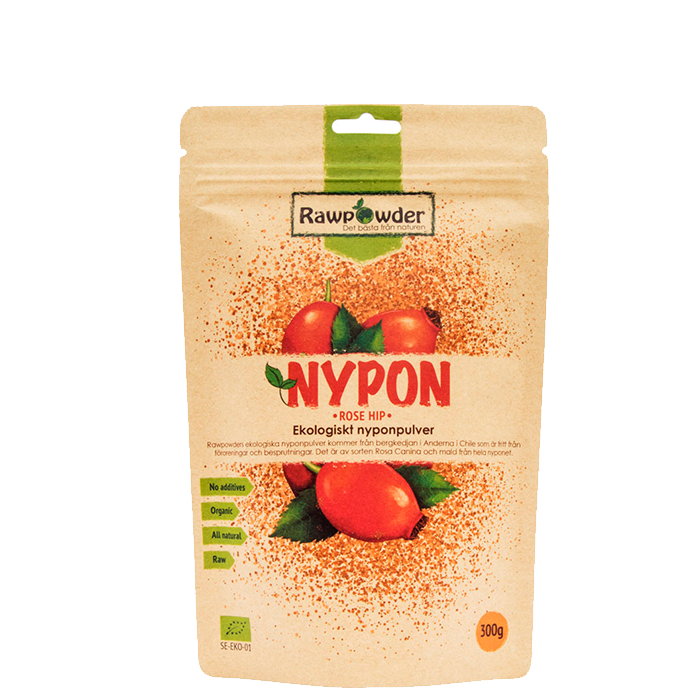 Rawpowder Nypon Ekologiskt Nyponpulver 300 g