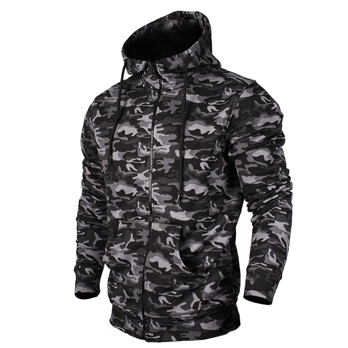 Läs mer om Star Mens Zip Hood, Black Camo