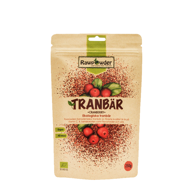 Rawpowder Tranbär Ekologiska tranbär 250 g