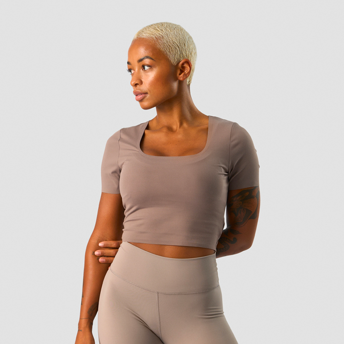 Nimble Soft Cropped T-shirt Dusty Brown