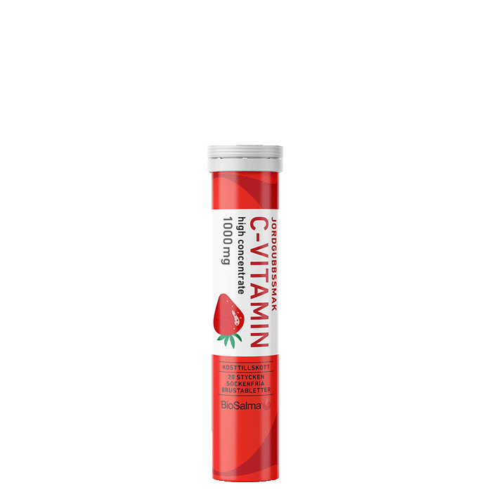 C-vitamin 1000 mg 20 brustabletter Jordgubb