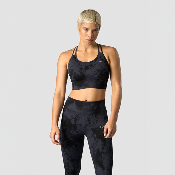 ICANIWILL Define Seamless Tie Dye Sport-bh Svart
