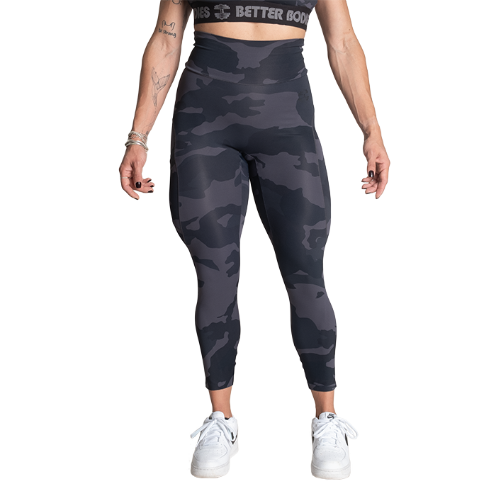 High Waist Leggings,Dark Camo