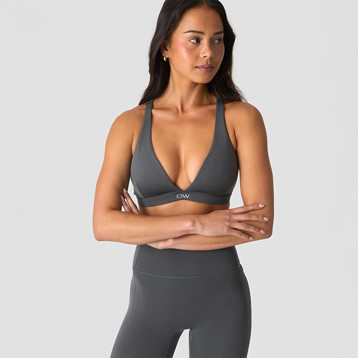 Luxe V-ringad Sport-bh Grå