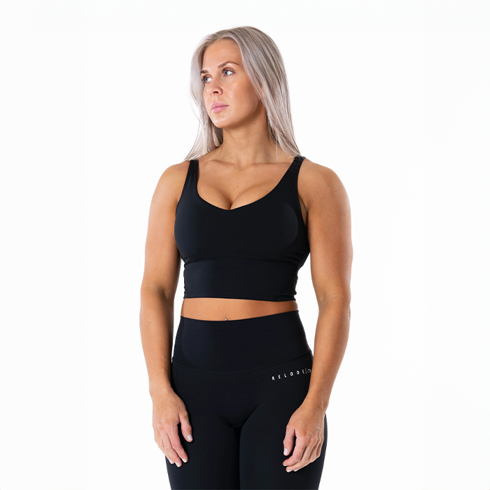 Core V-ringat Linne Svart
