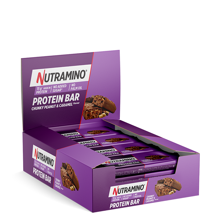 12 x Nutramino Proteinbar 55 g Chunky Peanut & Caramel (Ny)