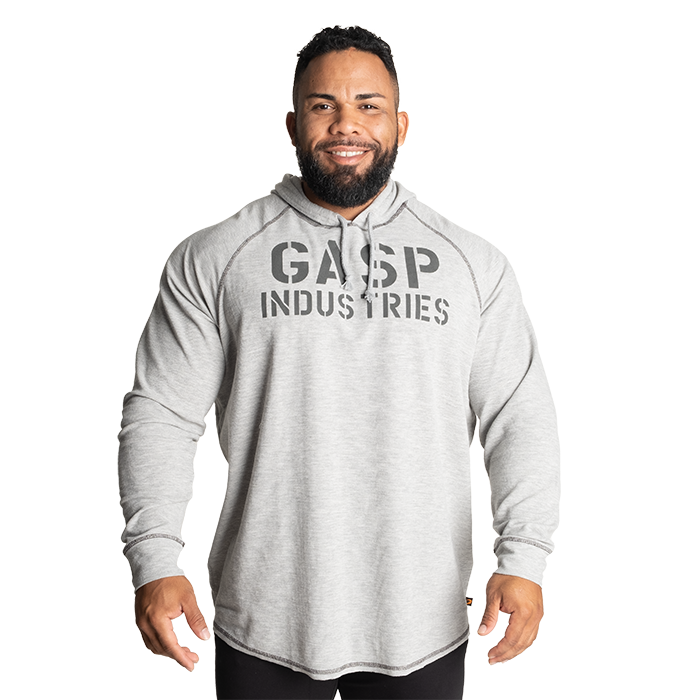 GASP Thermal LS Hoodie Grey Melange