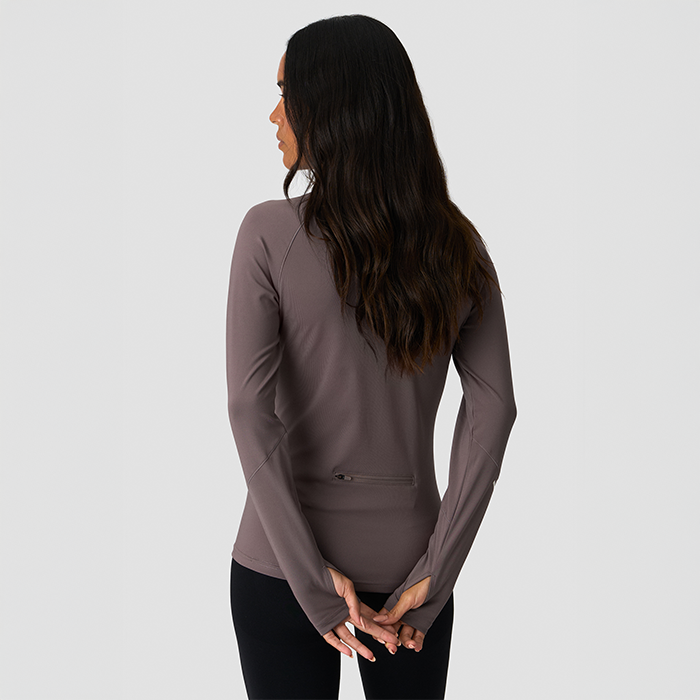 Everyday L&aring;ng&auml;rmad Randig 1/4 Zip Brun