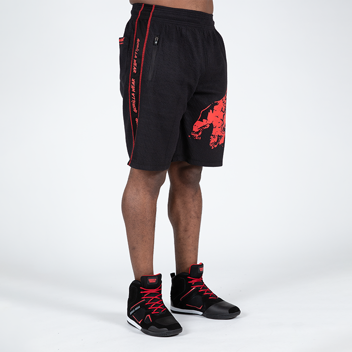 Buffalo Old School Workout Shorts,Black/Red