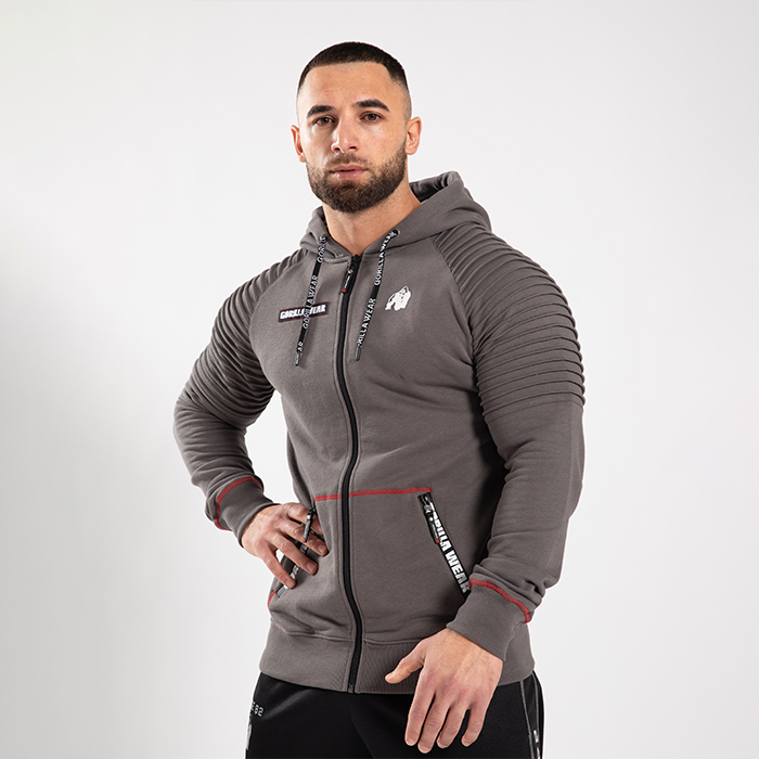 Georgia Zipped Hoodie,Grey