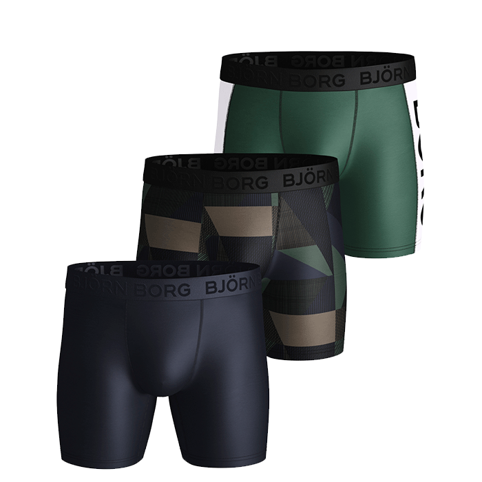 Bild av 3-Pack Performance Shorts BB Textured Block, Duck Green