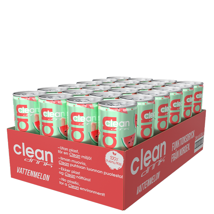 24 x Clean Drink, 330 ml, Vattenmelon