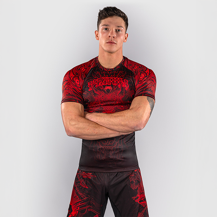 Venum Wolf Atak Rashguard Kort&auml;rmad Svart R&ouml;d
