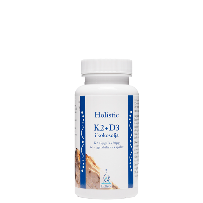 K2+D3-vitamin i kokosolja 60 kapslar
