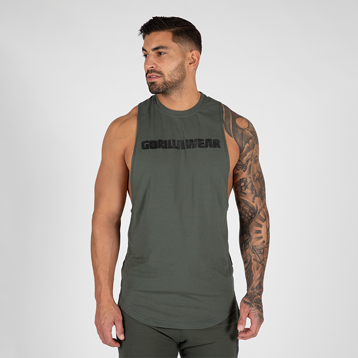 Milo Drop Armhole Tank Top Green