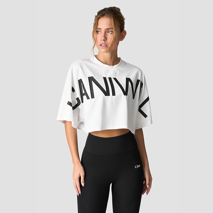 Contrast Croppad T-shirt Vit