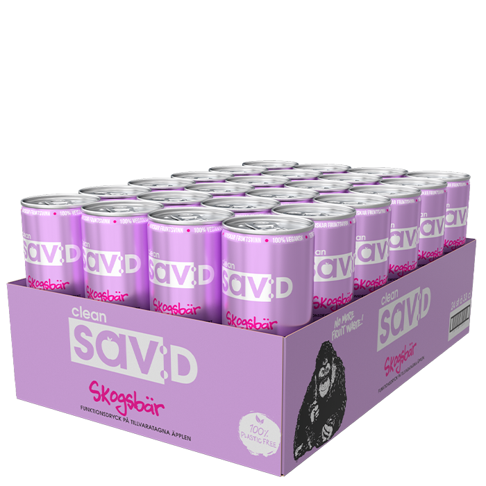 24 x Clean sav:D, 330 ml, Skogsbär Kort datum