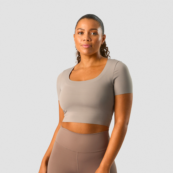 Läs mer om Nimble Soft Cropped T-shirt, Greige