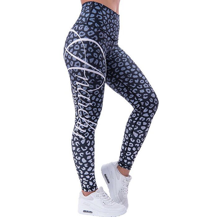 Leopardess Leggings, Black/White