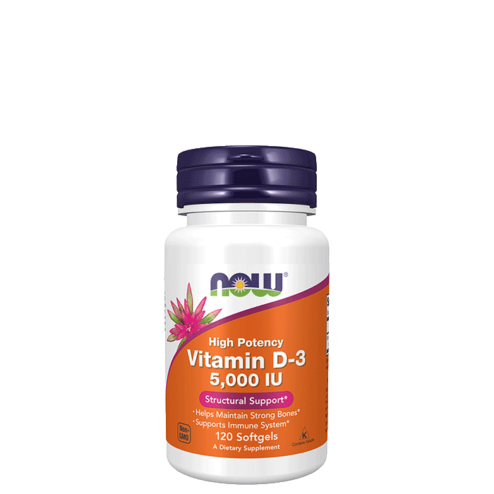 Now Foods Vitamin D-3 5000 IU 120 kapslar