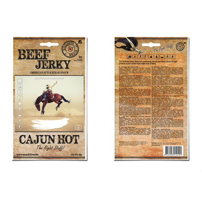 Beef Jerky, 50 g, Cajun Hot