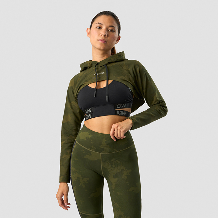 Ultimate Training Cropped Hoodie Green Camo