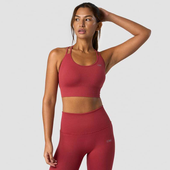 Ribbed Define Seamless Sports Bra, Autumn Red 12795