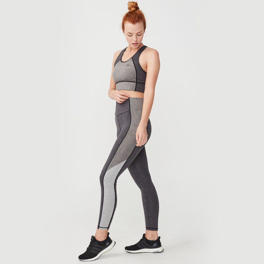 Bild av Blocked Melange Tights, Grey Melange