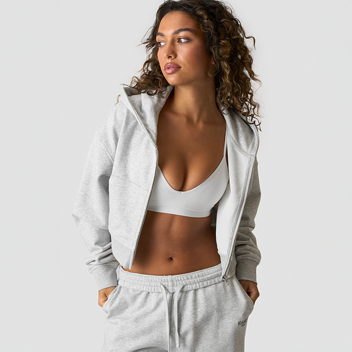 Essence Kort Hoodie Gr&aring;