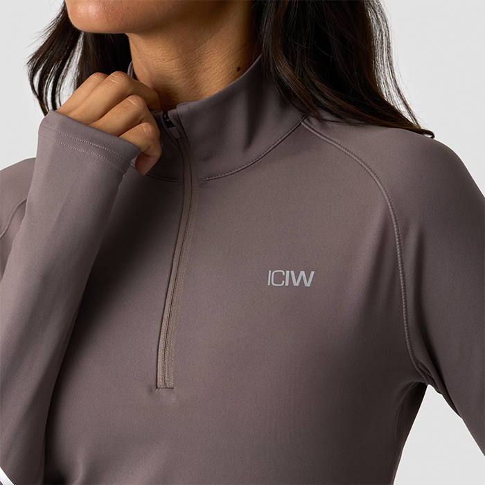 Everyday L&aring;ng&auml;rmad Randig 1/4 Zip Brun