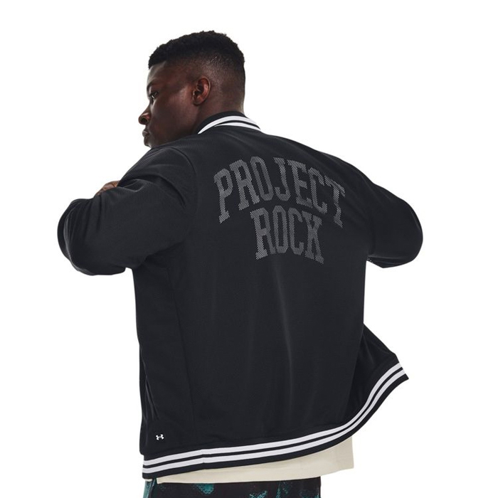 Project Rock Mesh Varsity Jacket Black