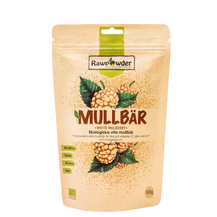 Mullbär, Ekologiska Vita Mullbär, 500 g