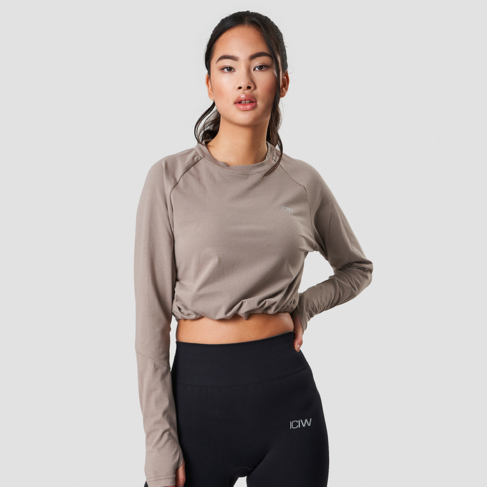 Define Cropped Adjustable Long Sleeve, Taupe