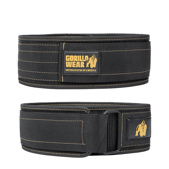 4 Inch Nylon Belt,black/gold