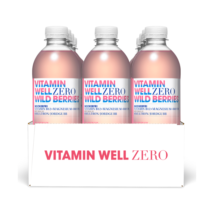 Vitamin Well 12 x Vitamin Well Zero, 500 ml, Wild Berries 2 kr pant