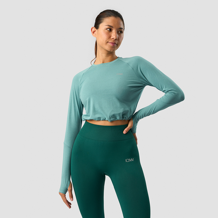 Läs mer om Define Cropped Adjustable Long Sleeve, Mineral Green