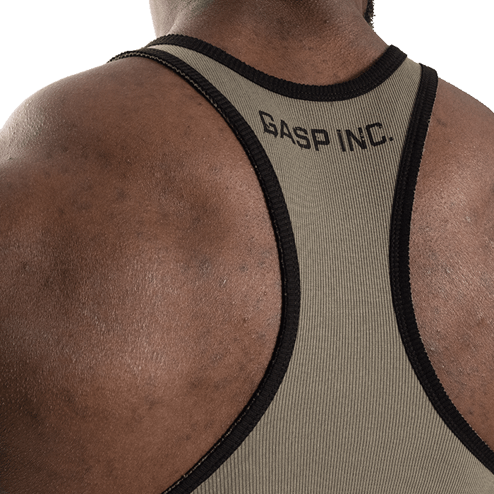 Ribbed T-back, Washed Green