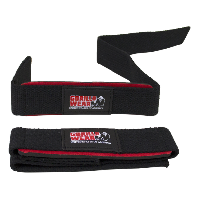 Padded Lifting Straps,Black/Red