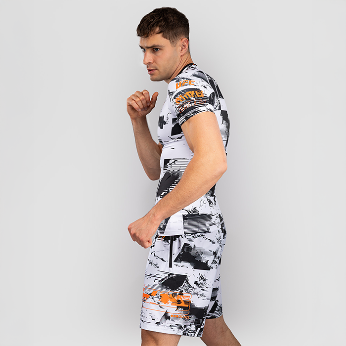 UFC Zenith by Venum Fight Week Rashguard Kort &auml;rm Svart Vit Orange