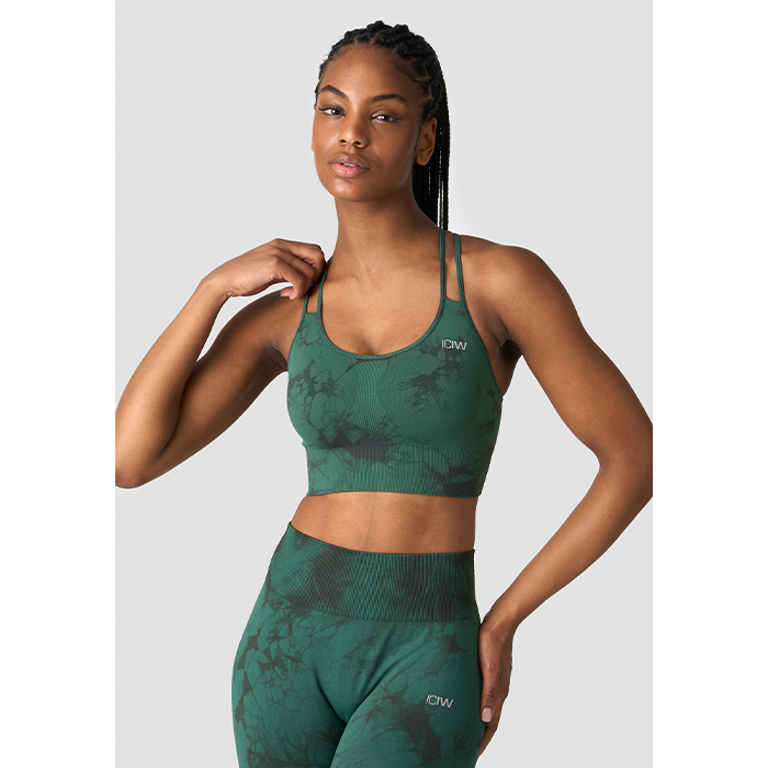 ICANIWILL Define Seamless Tie Dye Sport-bh Grön